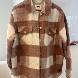 Root Pink/brown and white Plaid Jacket